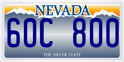 NV license plate 60C800