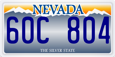 NV license plate 60C804