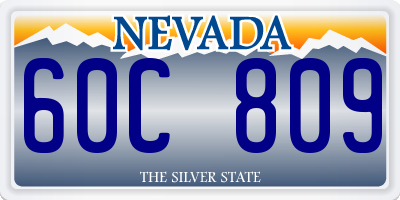 NV license plate 60C809