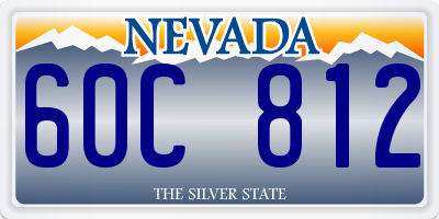 NV license plate 60C812