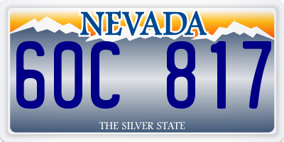 NV license plate 60C817