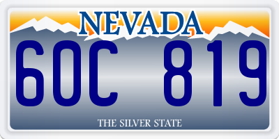 NV license plate 60C819