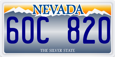 NV license plate 60C820