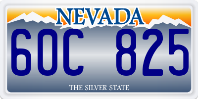 NV license plate 60C825