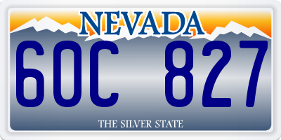 NV license plate 60C827