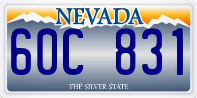 NV license plate 60C831