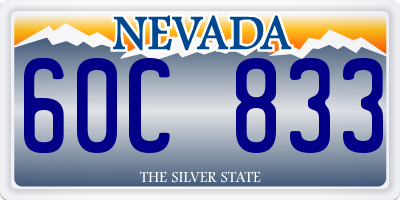 NV license plate 60C833