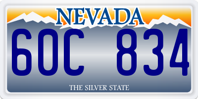 NV license plate 60C834