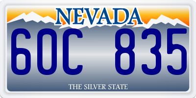 NV license plate 60C835