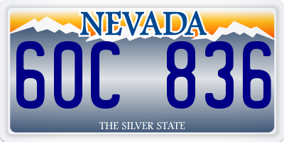 NV license plate 60C836