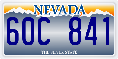 NV license plate 60C841