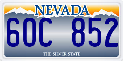 NV license plate 60C852