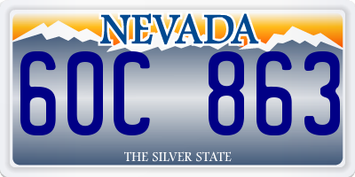 NV license plate 60C863