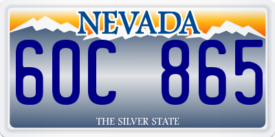 NV license plate 60C865