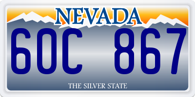 NV license plate 60C867