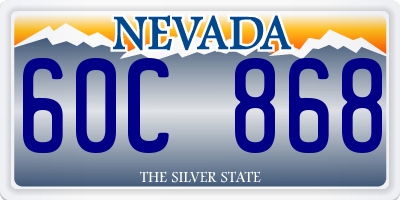 NV license plate 60C868