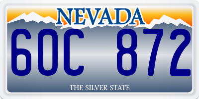 NV license plate 60C872
