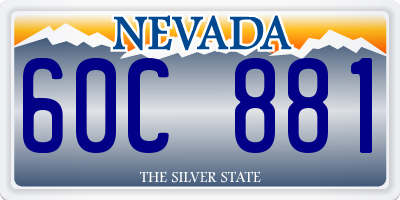 NV license plate 60C881