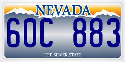 NV license plate 60C883