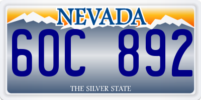 NV license plate 60C892