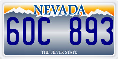 NV license plate 60C893