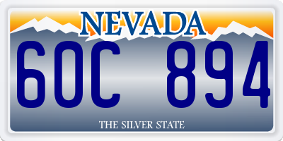 NV license plate 60C894