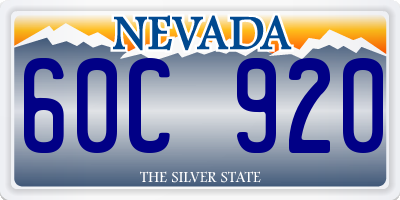 NV license plate 60C920