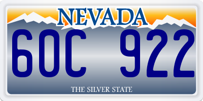 NV license plate 60C922