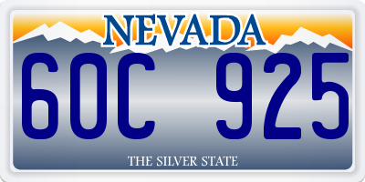 NV license plate 60C925