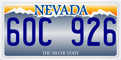 NV license plate 60C926