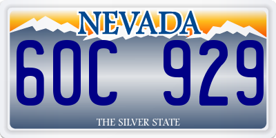 NV license plate 60C929