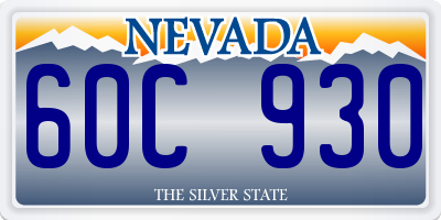 NV license plate 60C930