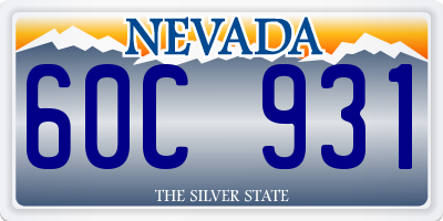 NV license plate 60C931