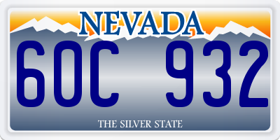 NV license plate 60C932