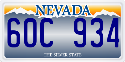 NV license plate 60C934