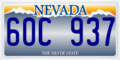 NV license plate 60C937