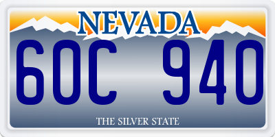 NV license plate 60C940