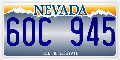 NV license plate 60C945