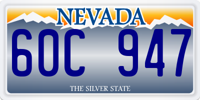 NV license plate 60C947
