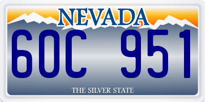 NV license plate 60C951