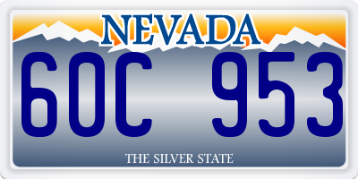 NV license plate 60C953