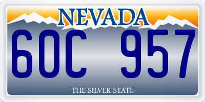 NV license plate 60C957