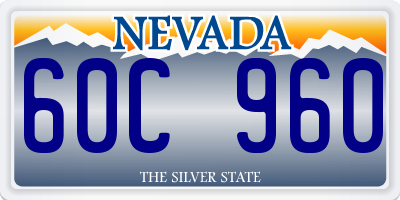 NV license plate 60C960