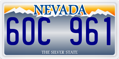 NV license plate 60C961