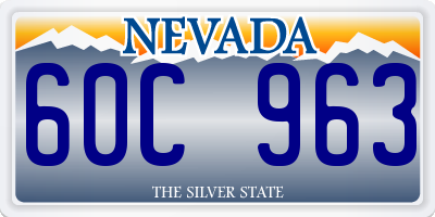 NV license plate 60C963