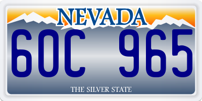NV license plate 60C965