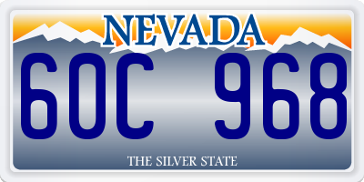 NV license plate 60C968