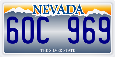 NV license plate 60C969