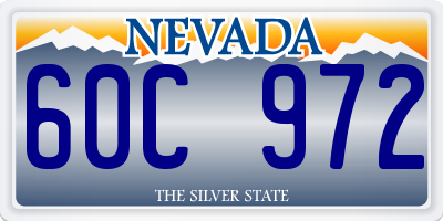 NV license plate 60C972