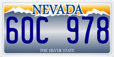 NV license plate 60C978